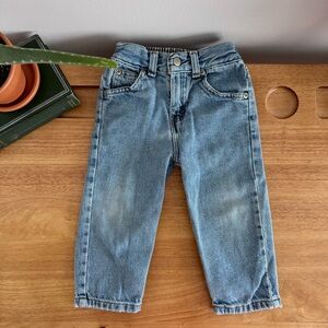 Vintage 90s Toddler Mom Jeans 2T Elastic Back Light Wash Denim